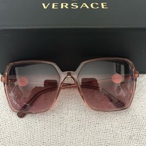 Versace Pink Oversized Square Sunglasses